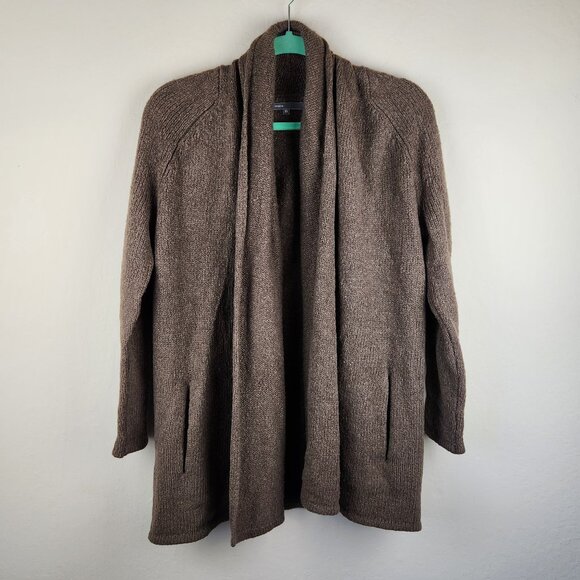 Vince Wool Silk Cashmere Open Front Knit Cardigan Sweater Brown XS - Picture 1 of 14
